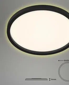 LED stropní svítidla BRILONER Svítidlo LED panel, pr. 42,5 cm, 3000 lm, 22 W, černá BRI 7363-015