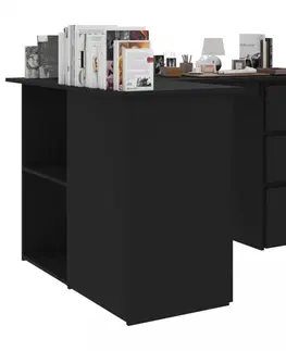 Kancelářské skříně Rohový psací stůl se šuplíky 145x100 cm Dekorhome Dub sonoma