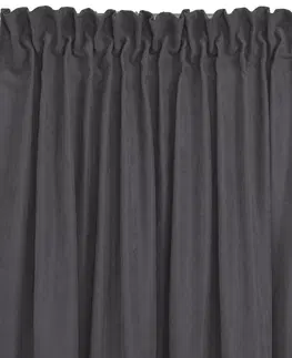 Záclony HOMEDE Závěs MILANA klasická transparentní dračí páska 10 cm s třásněmi 3 cm grafitový, velikost 220x175