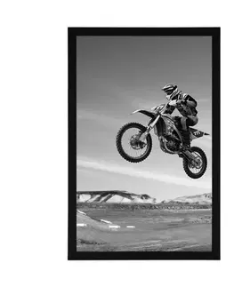 Černobílé Plakát pro motorkáře v černobílém provedení