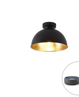 Stropni svitidla Chytrá stropní lampa černá se zlatou 28 cm včetně Wifi A60 - Magnax