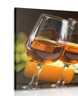 Obrazy jídla a nápoje Obraz dvě sklenice růžového vína