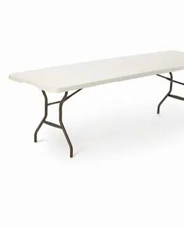Zahradní stolky Skládací stůl 244 cm bílá / černá Dekorhome
