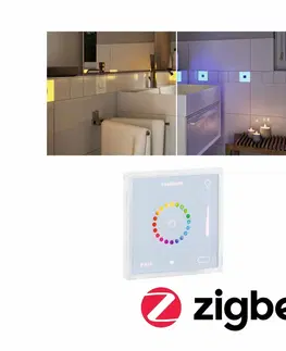 Chytré osvětlení PAULMANN LumiTiles příslušenství Smart Home Zigbee Square Touch Modul IP44 100x10mm bílá umělá hmota/hliník