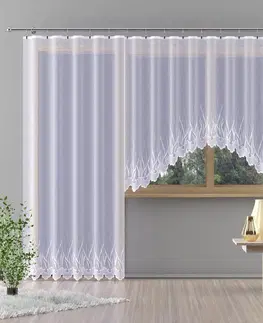 Záclony Hotová záclona nebo balkonový komplet, IGNIS, bílá 300 x 150 cm