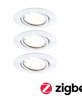 Chytré osvětlení PAULMANN LED vestavné svítidlo Smart Home Zigbee Base Coin základní sada výklopné kruhové 90mm 20° 3x4,9W 230V stmívatelné 3000K bílá 924.63