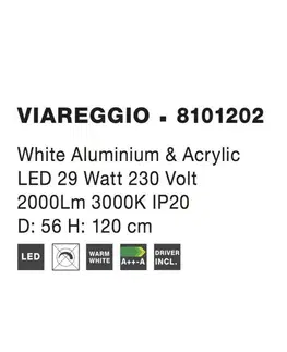 LED lustry a závěsná svítidla NOVA LUCE závěsné svítidlo VIAREGGIO bílý hliník a akryl LED 29W 230V 3000K IP20 8101202