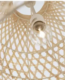 Designová závěsná svítidla NOVA LUCE závěsné svítidlo AURORA přírodní bambus černý kabel E27 1x12W bez žárovky 9586681
