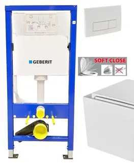 Záchody GEBERIT DuofixBasic s bílým tlačítkem DELTA51 + WC INVENA FLORINA WITH SOFT, včetně soft/close sedátka 458.103.00.1 51BI FL1