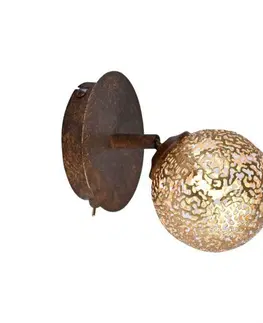 Retro nástěnná svítidla PAUL NEUHAUS Nástěnné svítidlo, venkovské, hnědo-zlatá, s vypínačem PN 9031-48