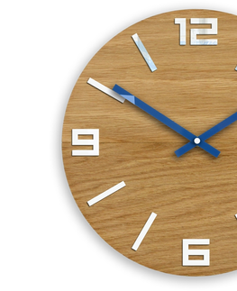 Hodiny ModernClock Nástěnné hodiny Arabic Wood hnědo-modré