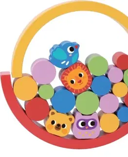 Dřevěné hračky 2Kids Toys Balanční duha PETS se zvířátky vícebarevná