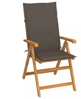 Zahradní židle Skládací zahradní židle 4 ks s poduškami Dekorhome Tmavě modrá