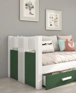 Postele ArtAdrk Jednolůžková postel BIBI | 90 x 200 cm Barva: Bílá / truffla