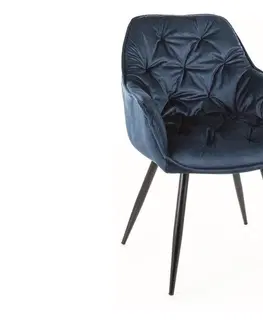 Židle Jídelní křeslo CHERRY MONOLITH Signal Tmavě modrá
