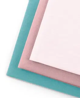 Utěrky AmeliaHome Sada kuchyňských ručníků Letty Plain - 3 ks růžová/tyrkysová, velikost 50x70
