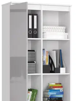 Šatní skříně Ak furniture Skříň Rexa 80 cm bílá/šedá