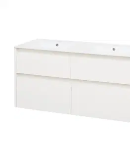 Koupelnový nábytek MEREO Opto, koupelnová skříňka s keramickým umyvadlem 121 cm, bílá CN913