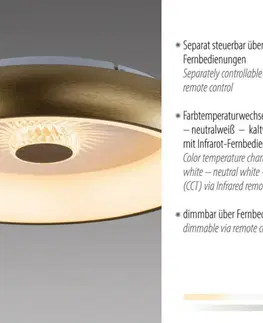 LED stropní svítidla LEUCHTEN DIREKT is JUST LIGHT LED stropní svítidlo matná mosaz 50x50 kruhové křišťálový efekt stmívatelné CCT 2700-5000K LD 14384-60