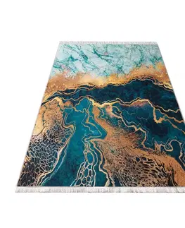 Moderní koberce Protišmykový koberec v zelenej farbe s abstraktným vzorom Šířka: 120 cm | Délka: 180 cm