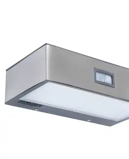 Solární lampy s pohybovým čidlem LUTEC Solární venkovní nástěnné LED svítidlo Brick/čidlo