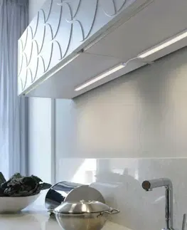 Přisazená nábytková svítidla PAUL NEUHAUS LED skříňkové svítidlo ve stříbrném, plochém a jednoduchém designu 2700K
