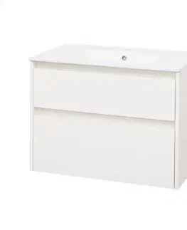 Koupelnový nábytek MEREO Opto, koupelnová skříňka s keramickým umyvadlem 81 cm, bílá CN911