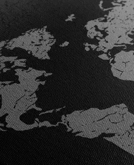 Obrazy mapy Obraz stará mapa světa na abstraktním pozadí v černobílém provedení