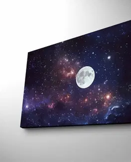 Obrazy Wallity Obraz s LED osvětlením BAREVNÉ NEBE S MĚSÍCEM 45 x 70 cm