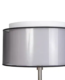 Stojaci lampy Designová stojací lampa z oceli s černo-bílým odstínem 47 cm - Simplo