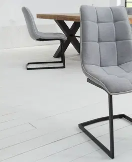Luxusní jídelní židle Estila Designová moderní židle Suave šedá