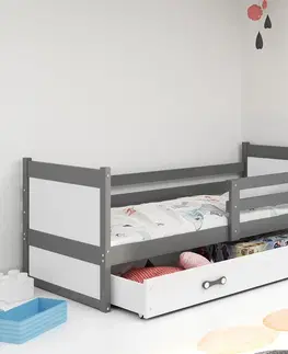 Postele BMS Dětská postel RICO 1 | šedá 80 x 190 cm Barva: Bílá
