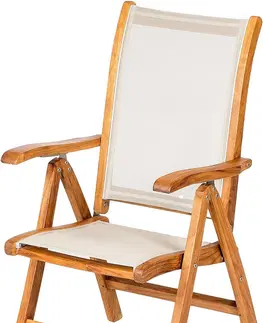 Zahradní židle a křesla DEOKORK Zahradní teakové křeslo polohovatelné DIVA