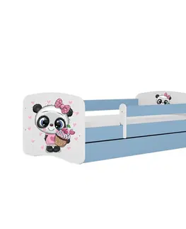 Dětské postýlky Kocot kids Dětská postel Babydreams panda modrá, varianta 80x160, se šuplíky, s matrací