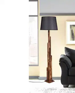 Svítidla Sofahouse 28830 Designová stojanová lampa Naime 165 cm hnědá / černá