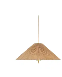 Závěsná světla GUBI Závěsná lampa GUBI 1972, mosaz, bambusové stínidlo, Ø 62 cm
