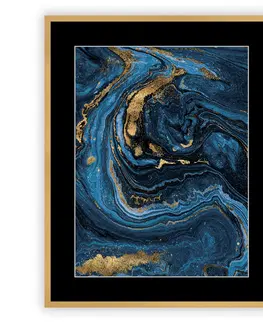 Obrazy a plakáty Obraz Abstract Blue&Gold I 40 x 50cm
