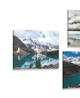 Sestavy obrazů Set obrazů okouzlující horské krajiny