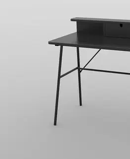 Psací stoly Dkton Designový psací stůl Nava 100 cm černý