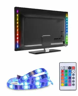 LED pásky na USB Solight LED RGB pásek pro TV, 2x 50cm, USB, vypínač, dálkový ovladač WM504