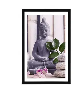 Feng Shui Plakát s paspartou wellness Buddha