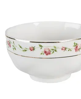 Mísy a misky Porcelánová miska na polévku s růžičkami Cutty Rose - ∅ 11*6 cm / 300 ml Clayre & Eef URBO