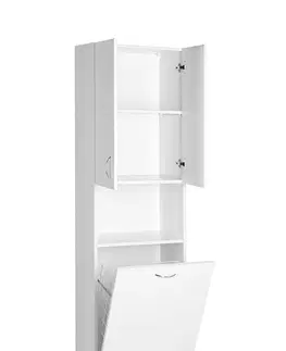 Koupelnový nábytek AQUALINE SIMPLEX ECO vysoká skříňka s košem 50x180x30cm SIME510