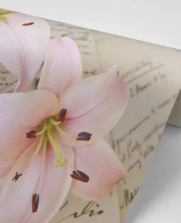 Tapety květiny Fototapeta lilie na elegantním dopise