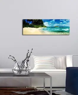 Obrazy Wallity Obraz s LED osvětlením MOŘE 69 30 x 90 cm