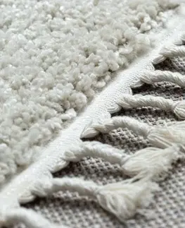 Koberce a koberečky Dywany Lusczow Kusový shaggy koberec BERBER MEKNES krémový, velikost 140x190