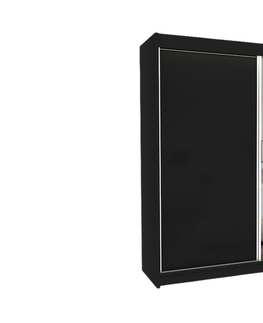 Komody Expedo Skříň s posuvnými dveřmi a zrcadlem TARRA, černá, 200x216x61