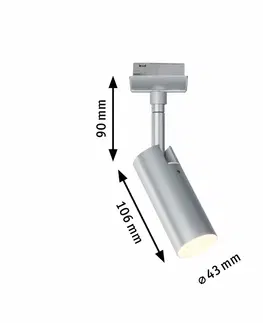 Svítidla Paulmann URail PAULMANN URail LED lištový spot 3-krokové-stmívatelné Tubo spot 4W 3000K stmívatelné 230V matný chrom 955.90