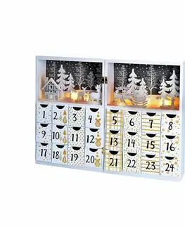 LED osvětlení na baterie Solight LED adventní kalendář - kniha, 8x LED, 40x30cm, 2x AAA 1V244