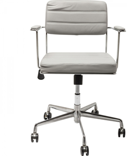 Otočné židle KARE Design Šedá čalouněná kancelářská židle Dottore